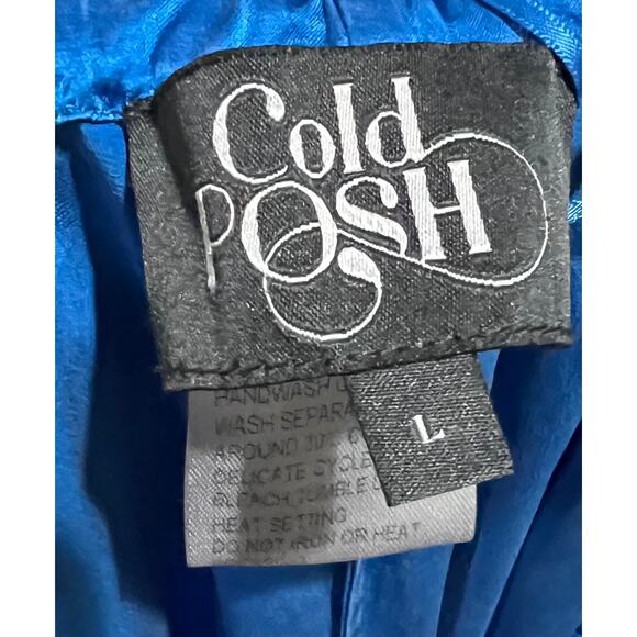 Cold Posh Mulberry Silk Pajama Pants Bottoms Blue Lightweight Drawstring Sz L - Picture 5 of 6